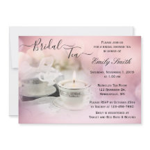 ピンクティーの白と銀のブライダルシャワー茶