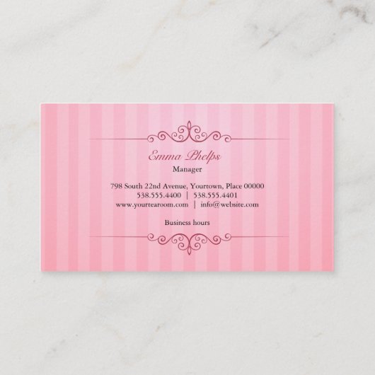 ピンクティーカップ 名刺 (裏面)