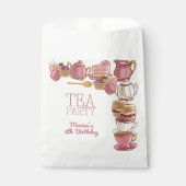ピンクティーガール誕生日パーティー フェイバーバッグ (正面)
