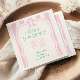 ピンクティーニ1は赤ちゃんシャワーの途中にある スタンダードカクテルナプキン