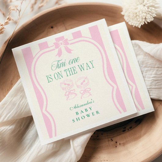 ピンクティーニ1は赤ちゃんシャワーの途中にある スタンダードカクテルナプキン