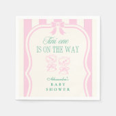 ピンクティーニ1は赤ちゃんシャワーの途中にある スタンダードカクテルナプキン (正面)