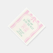 ピンクティーニ1は赤ちゃんシャワーの途中にある スタンダードカクテルナプキン (角)