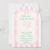ピンクティーニ1は赤ちゃんシャワーの途中にある 招待状 (正面)