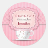 ピンクティーパーティーありがとうございました ラウンドシール (正面)