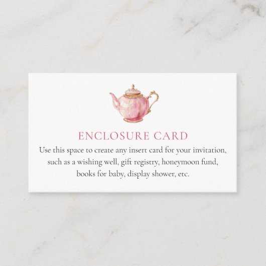 ピンクティーパーティーシャワーエンクロージャカード エンクロージャーカード (正面)