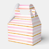 ピンクティーパーティーストライプ金ゴールドフローラ特典ボックス フェイバーボックス (裏面サイド)