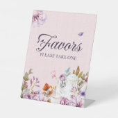 ピンクティーパーティーテーマブライダルシャワーの好意 台座サイン (正面)