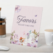 ピンクティーパーティーテーマブライダルシャワーの好意 台座サイン (インサイチュ)