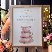 ピンクティーパーティーブライダルシャワーへようこそ ポスター