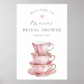 ピンクティーパーティーブライダルシャワーへようこそ ポスター (正面)