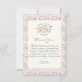 ピンクティーパーティーブライダルシャワー サンキューカード (正面)