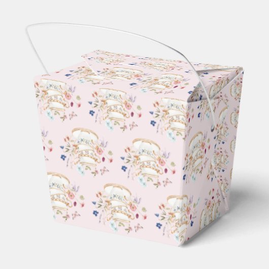 ピンクティーパーティーブライダルシャワー フェイバーボックス (裏面サイド)