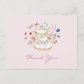 ピンクティーパーティーブライダルシャワー ポストカード (正面)