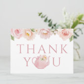 ピンクティーパーティーベビーシャワーサンキューカード サンキューカード (スタンド正面)