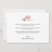 ピンクティーパーティーベビーシャワーサンキューカード サンキューカード (裏面)