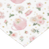 ピンクティーパーティーベビーシャワーテーブルクロス テーブルクロス (アングル)