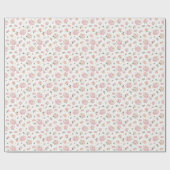 ピンクティーパーティーベビーシャワーラッピング紙 ラッピングペーパー (フラット)