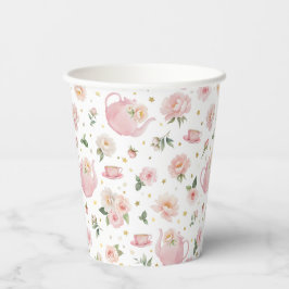 ピンクティーパーティーベビーシャワー紙カップ 紙コップ