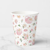 ピンクティーパーティーベビーシャワー紙カップ 紙コップ (正面)