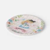 ピンクティーパーティーベビーシャワー紙プレート ペーパープレート (アングル)