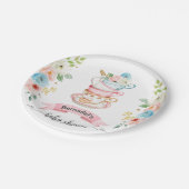 ピンクティーパーティーベビーシャワー紙プレート ペーパープレート (アングル)