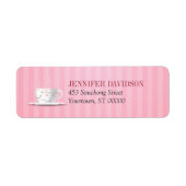 ピンクティーパーティー差出人住所 ラベル (正面)