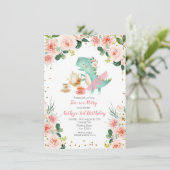 ピンクティーパーティー恐竜第3期招待状 招待状 (スタンド正面)