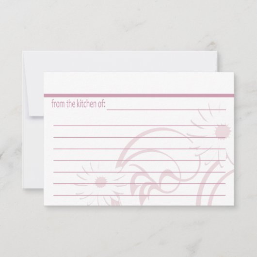 ピンクティーポットとデイジーレシピカード (正面)