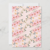 ピンクティーポットフローラティーパーティー誕生日 招待状 (裏面)