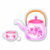 ピンクティーポット シール (正面)