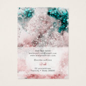 ピンクティール（緑がかった色）の水彩表示カード (裏面)