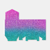 ピンクティール（緑がかった色）アクアブルー&パープルスパークリーグリッター フェイバーボックス (折り畳みなし)