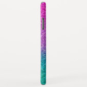 ピンクティール(緑がかった色)アクアブルー&パープルスパークリーグリッター Case-Mate iPhoneケース (裏面/右)