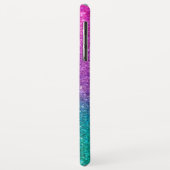 ピンクティール(緑がかった色)アクアブルー&パープルスパークリーグリッター Case-Mate iPhoneケース (裏面/左)