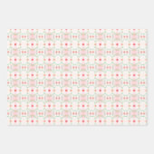 ピンクティール（緑がかった色）アンドピーチ ラッピングペーパーシート (正面)