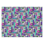 ピンクティール(緑がかった色)アールデコステンドグラス テーブルクロス (正面(横))