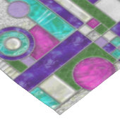 ピンクティール(緑がかった色)アールデコステンドグラス テーブルクロス (アングル)