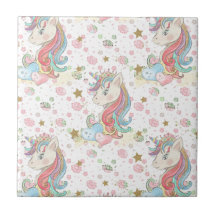 ピンクティール（緑がかった色）イエローユニコーンカラフル