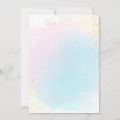 ピンクティール(緑がかった色)ウォーター結婚カラーのリハーサルディナー 招待状 (裏面)