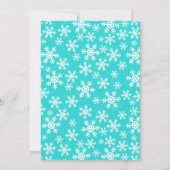 ピンクティール(緑がかった色)カップケーキスノーフレーク誕生日ガールフォト 招待状 (裏面)