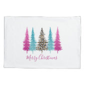 ピンクティール(緑がかった色)グラムクリスマス 枕カバー (裏面)