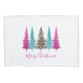 ピンクティール(緑がかった色)グラムクリスマス 枕カバー (正面)