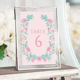 ピンクティール（緑がかった色）グリーンフローラリースボヘミアン結婚ズ 招待状