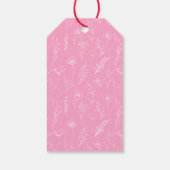 ピンクティール(緑がかった色)グリーンフローラ結婚リースの感謝していユーザ ギフトタグ (裏面)