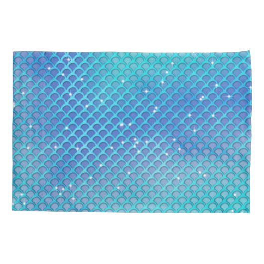 ピンクティール（緑がかった色）シー海シェルマーメイドモノグラム10代の 枕カバー (裏面)