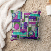 ピンクティール(緑がかった色)ステンドグラス クッション (ブランケット)