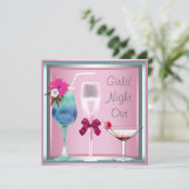 ピンクティール(緑がかった色)ブルーカクテルバチェロレッテ 招待状 (スタンド正面)