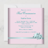 ピンクティール(緑がかった色)ブルーフォトファースト招待状 招待状 (裏面)