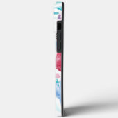 ピンクティール（緑がかった色）ブルー春水彩花 Case-Mate iPhoneケース (裏面 / 左)